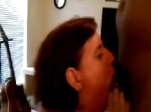 Chubby mature brunette gets face-fucked and enjoys it a lot