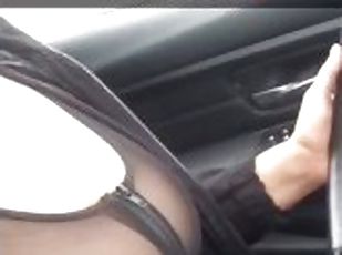 Masturbating in parking lot while sexting my step uncle on Snapchat - I squirt all over his car!