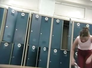 Asian stays nude in changing room after sport classes