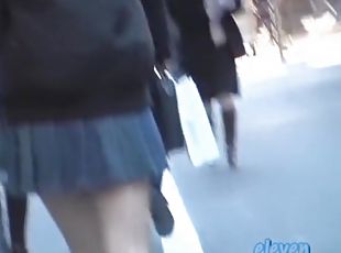 Kinky sharking of a Japanese girl in a short skirt