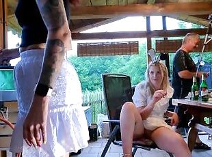 No Panties Sexy Neighbor has a Girls Party without Underwear but with Skirts and Summer Dresses Only