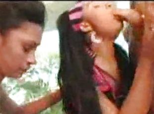 Brazilian girl gets interracial double anal