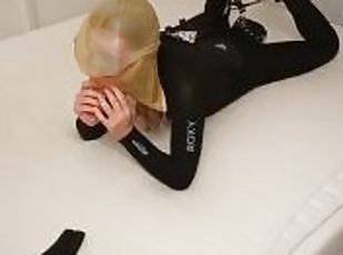 Getting ready to breathplay in my wetsuit