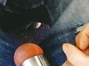 Cock n balls out on the bus