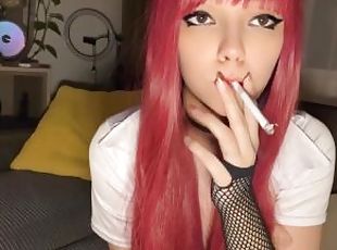 Redhead alt girl smoking for you (full vid on my 0nlyfans/ManyVids)