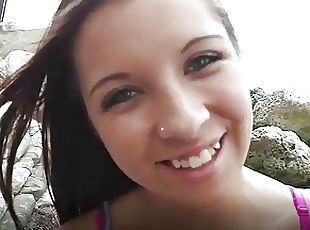 Young Little Petite Brunette Teen POV fucked in a Park