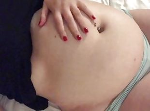 Swollen Belly Girl Stuffed Belly Rubs