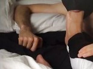 Foot sub sucks and worships his masters bare feet