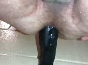 Ass To Mouth with my Friend Dildo & his 2 friends, cumshot on Dildo gets swallowed