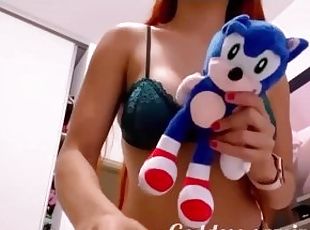 Giantess Samira smashes a Sonic plush toy with her big ass(Buttcrush Trailer)