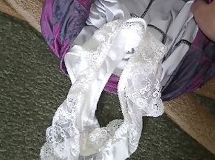 cumshot on stepsister's dirty panties while she washes