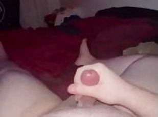 Chubby guy wearing cockring fucks his stroker and cums twice