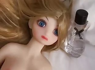 Mini sex doll 60 cm, sex doll with male torso and me in threesome