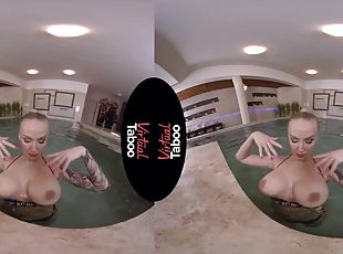 Milf Wet Solo - Big fake tits in POV VR in the pool