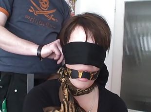 Scarf bondage-Katarina in homemade BDSM session