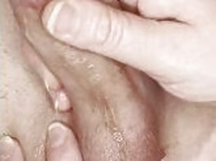 Edging by only rubbing his frenulum until he can't take it anymore and he orgasms