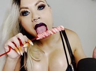 Sexy ASMR Lollipop Sucking, Licking And Scratching Your Brain