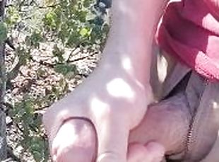 Quick Hiking Cumshot on Very Public Trail.  Almost Caught!  So Naughty!