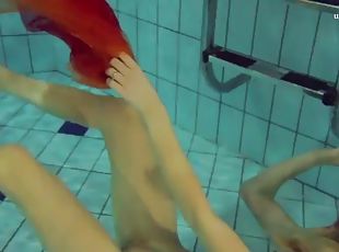 Super tight blonde teen Nastya underwater