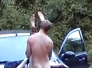 Voyeur video of fuck on hood of car