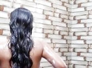 Indian curvy college girl takes shower