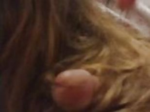 I let guy masturbate using my very long brunette hair and it makes my pussy wet as fuck