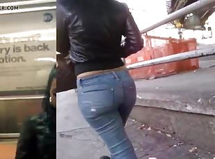 Candid Leather Puerto Rican Booty